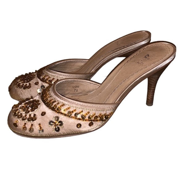 Gorgeous Gold Embellished Heels - Picture 1 of 11